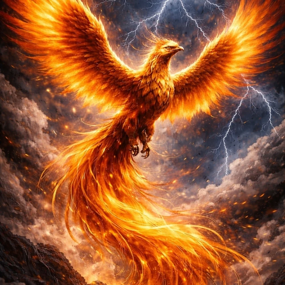 Fiery Phoenix Wall Art
